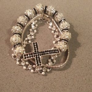 Triple and Bracelet with Cross Penant